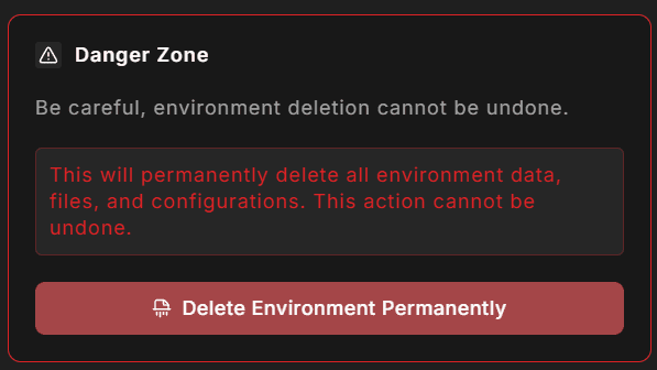 Danger Zone card with red border