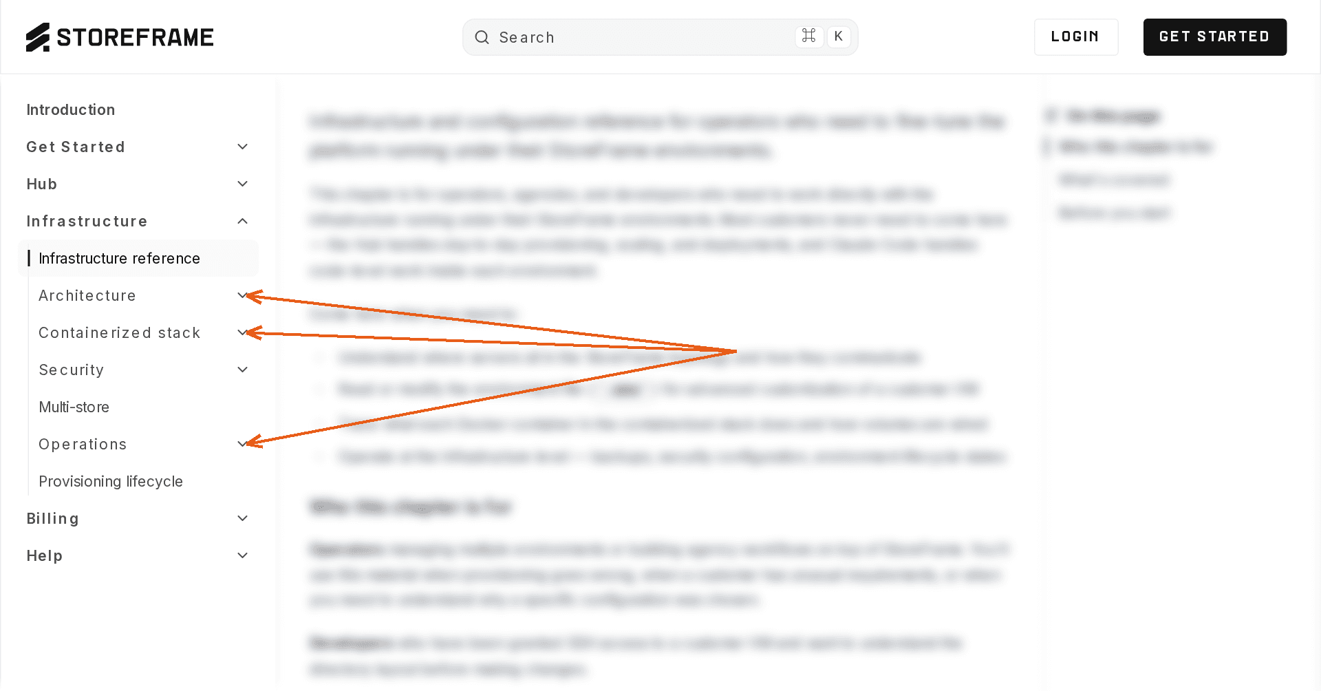 Developer chapter entry in the docs left navigation