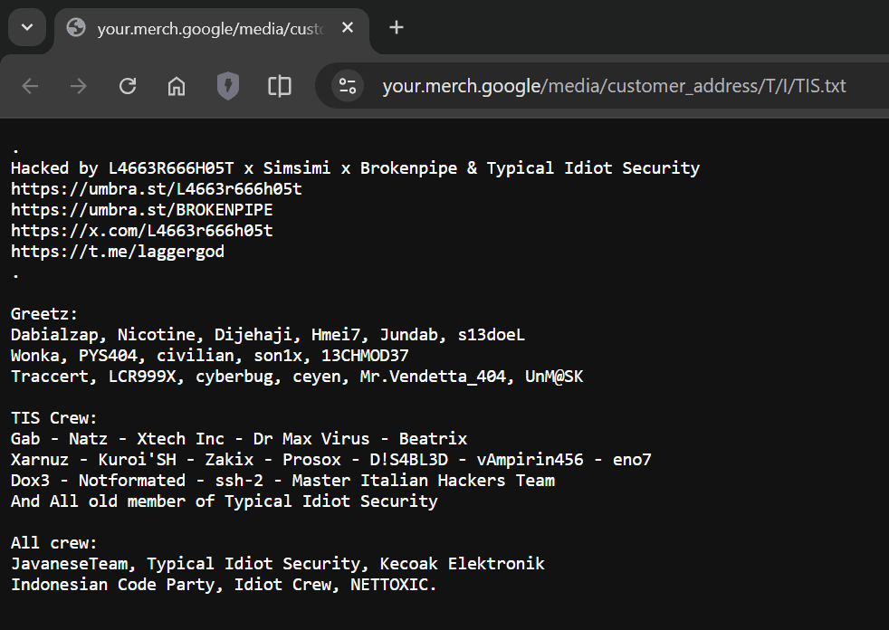Google Merch Breached with Polyshell (No RCE)
