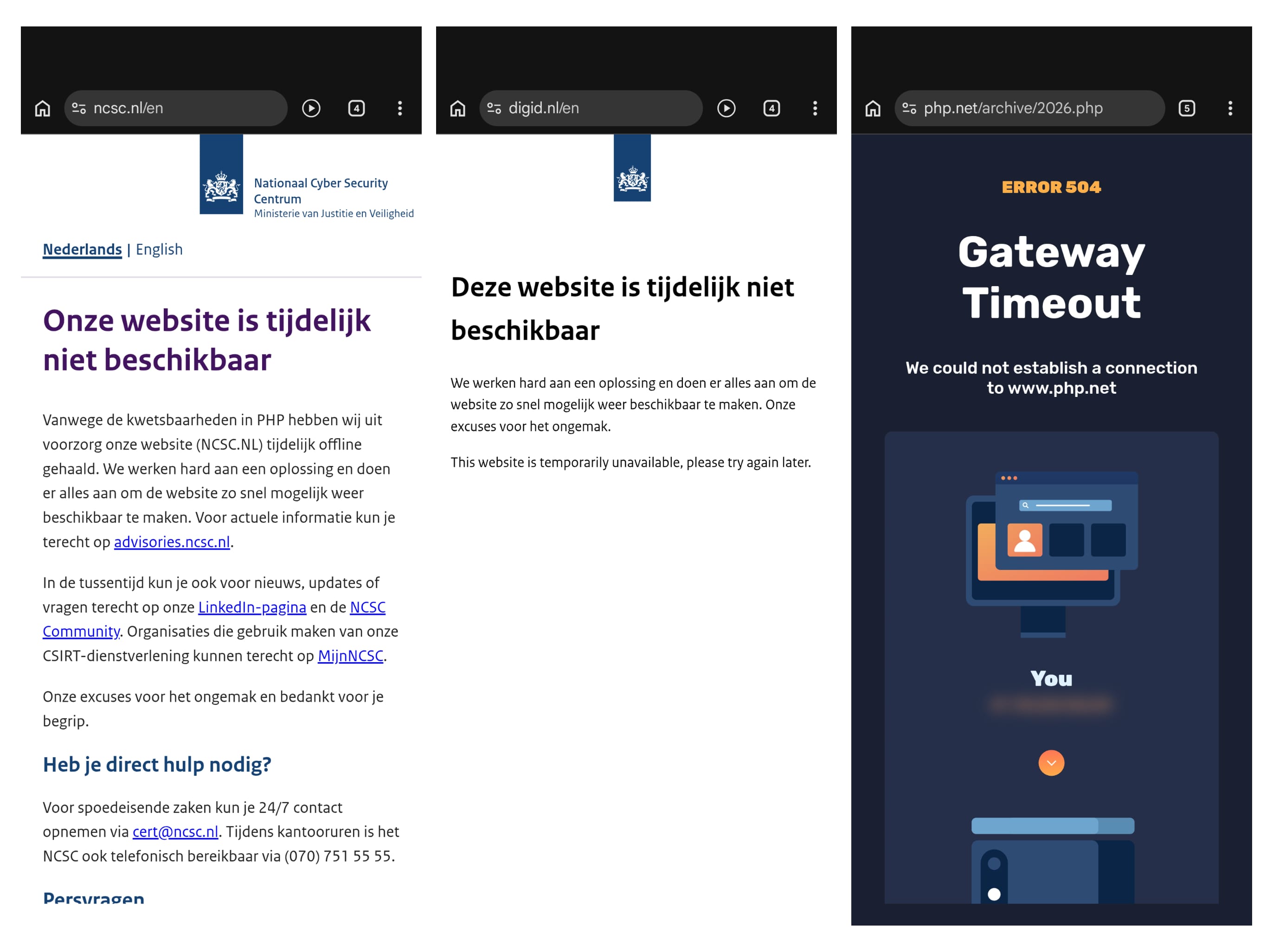 Govt. Sites Being put Offline